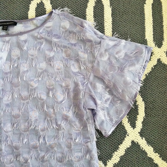 Banana Republic Polka Dot Fringe Blouse (NWT) - Picture 2 of 4